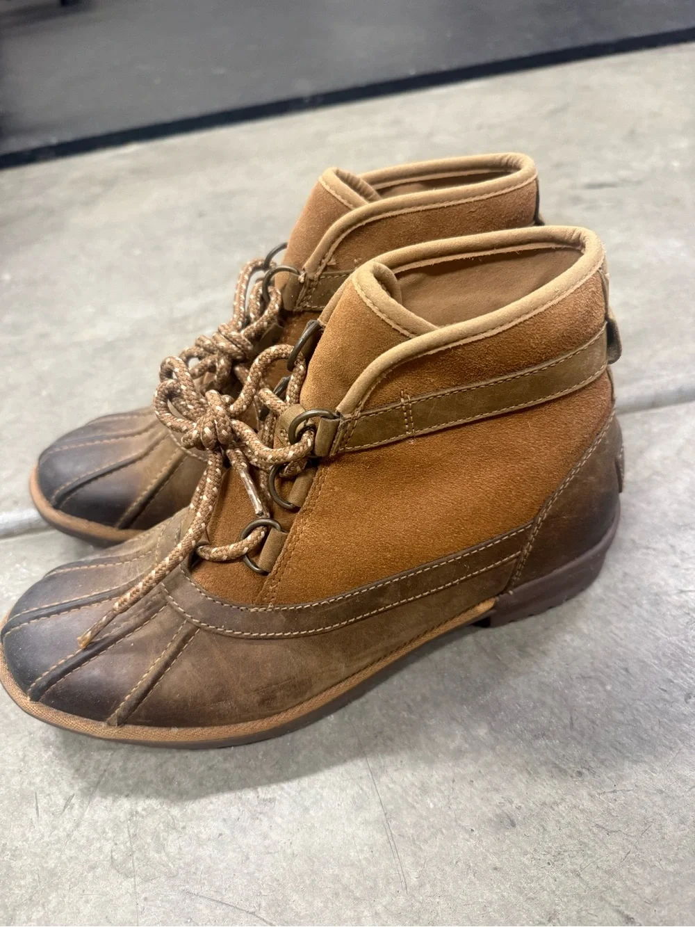 UGG Chestnut Suede Lace-Up Shearling Boots